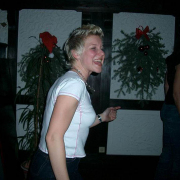 Anja bei der Happy Christmas Party 2004